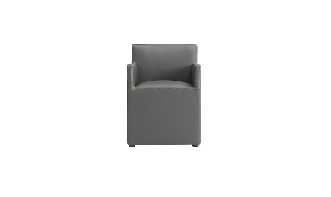 Manhattan Comfort Anna Square Vegan Leather Armchair-Jennifer Furniture