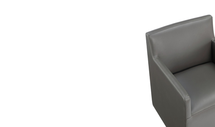 Manhattan Comfort Anna Square Vegan Leather Armchair-Jennifer Furniture