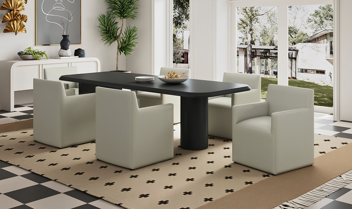 Manhattan Comfort Anna Square Vegan Leather Armchair-Jennifer Furniture