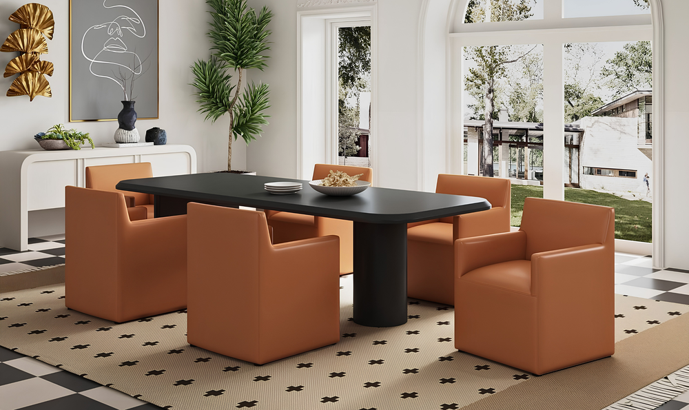 Manhattan Comfort Anna Square Vegan Leather Armchair-Jennifer Furniture