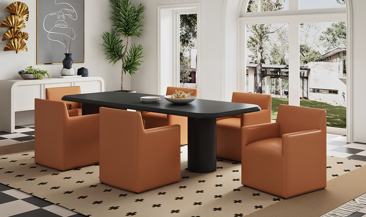 Manhattan Comfort Anna Square Vegan Leather Armchair-Jennifer Furniture