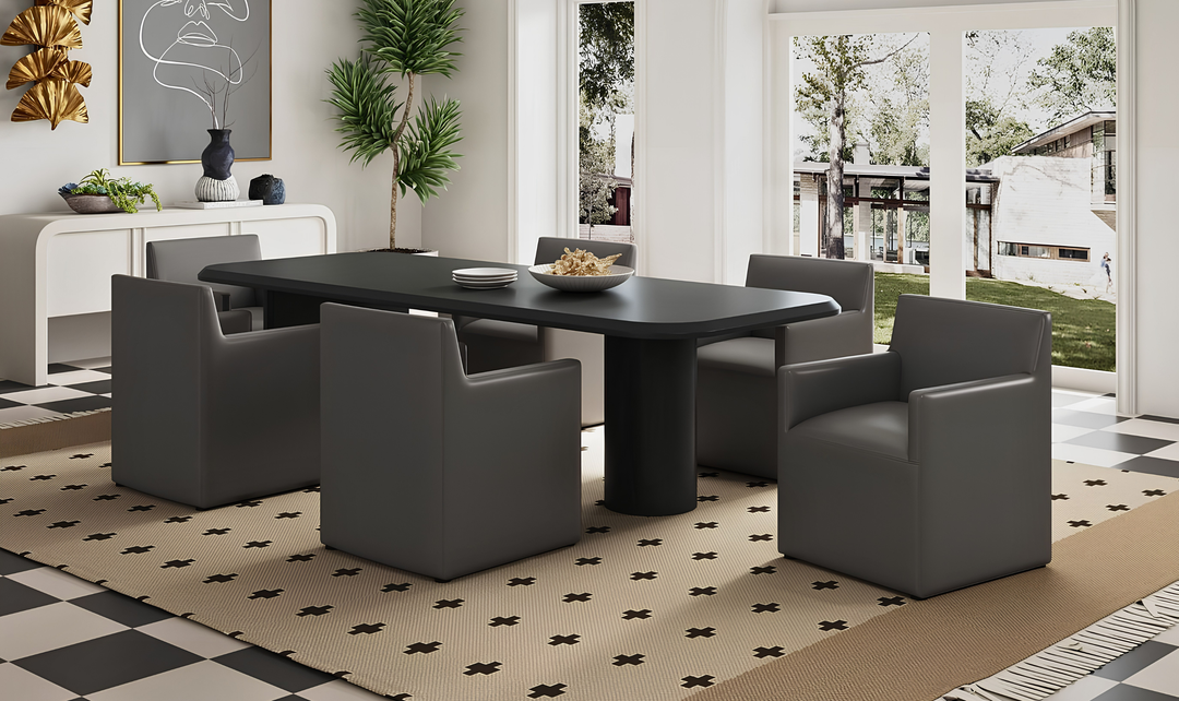 Manhattan Comfort Anna Square Vegan Leather Armchair-Jennifer Furniture
