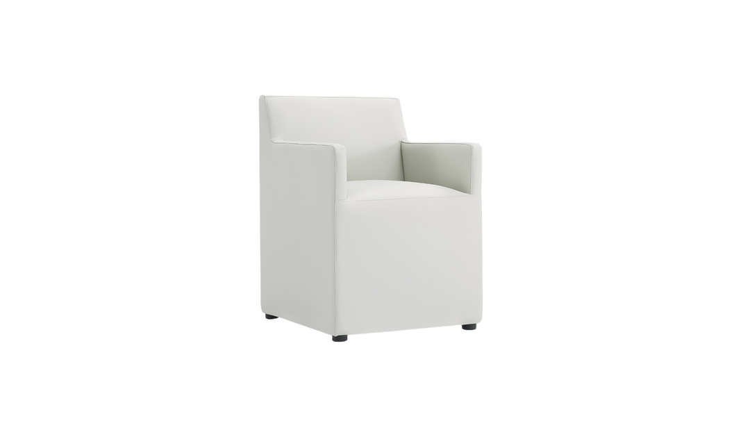 Manhattan Comfort Anna Square Vegan Leather Armchair-Jennifer Furniture