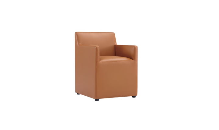 Manhattan Comfort Anna Square Vegan Leather Armchair-Jennifer Furniture