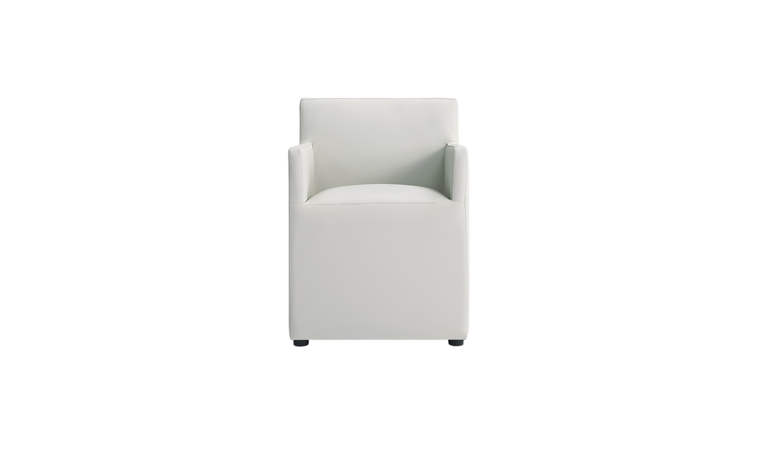 Manhattan Comfort Anna Square Vegan Leather Armchair-Jennifer Furniture
