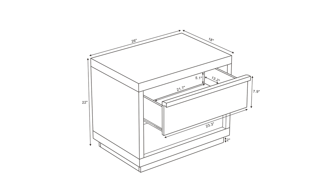Manhattan Comfort Navis Nightstand With Two Drawers-Jennifer Furniture