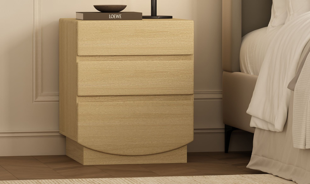 Manhattan Comfort Ardea Wooden Nightstand With Three Drawers-Jennifer Furniture