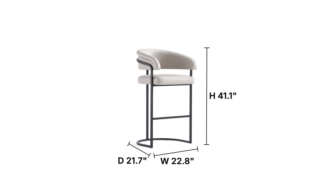 Manhattan Comfort Augusta Metal Upholstered Barstool-Jennifer Furniture