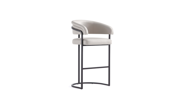 Manhattan Comfort Augusta Metal Upholstered Barstool-Jennifer Furniture
