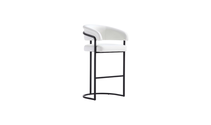 Manhattan Comfort Augusta Metal Upholstered Barstool-Jennifer Furniture
