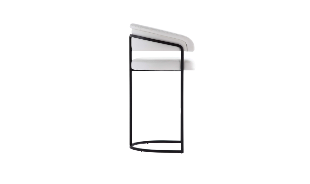 Manhattan Comfort Augusta Metal Upholstered Barstool-Jennifer Furniture