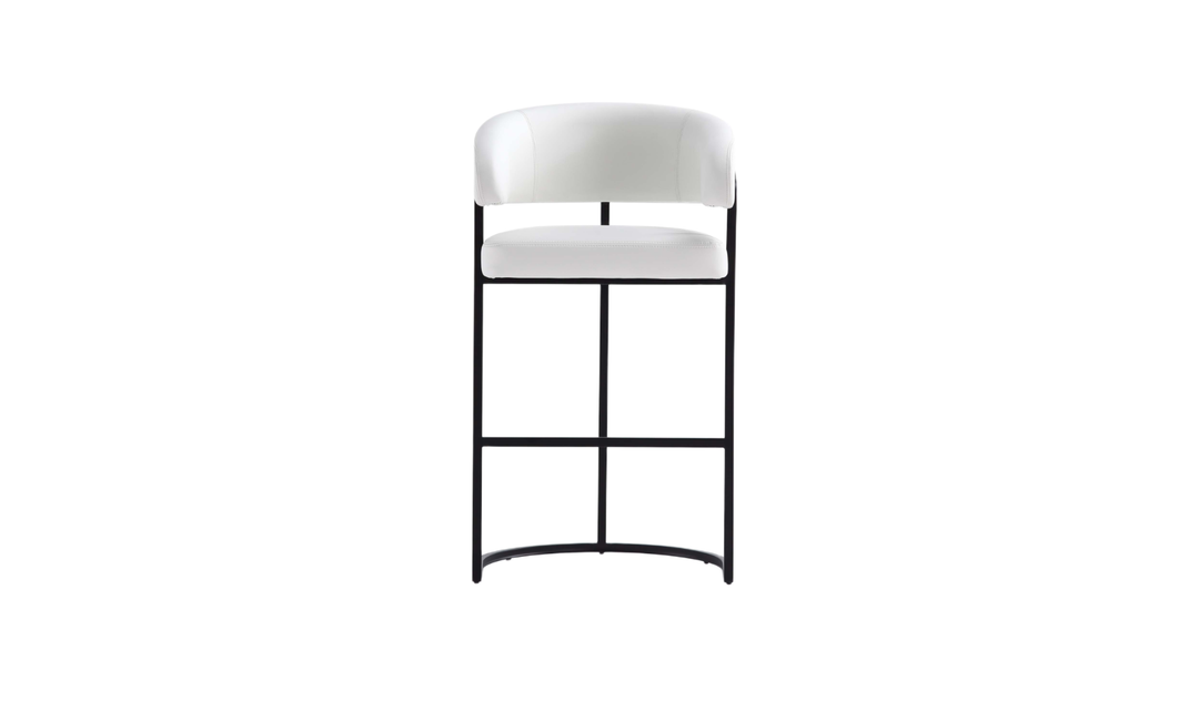 Manhattan Comfort Augusta Metal Upholstered Barstool-Jennifer Furniture