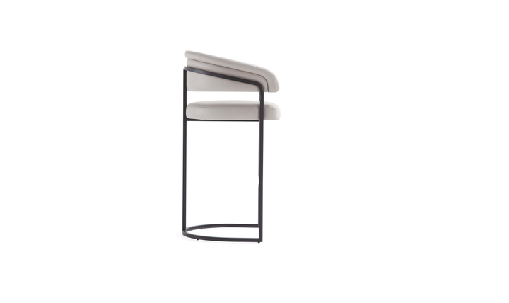 Manhattan Comfort Augusta Metal Upholstered Barstool-Jennifer Furniture