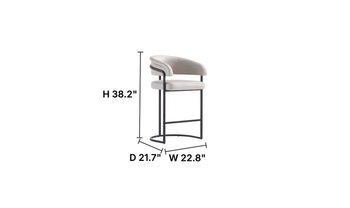 Manhattan Comfort Augusta Metal Upholstered Counter Stool-Jennifer Furniture