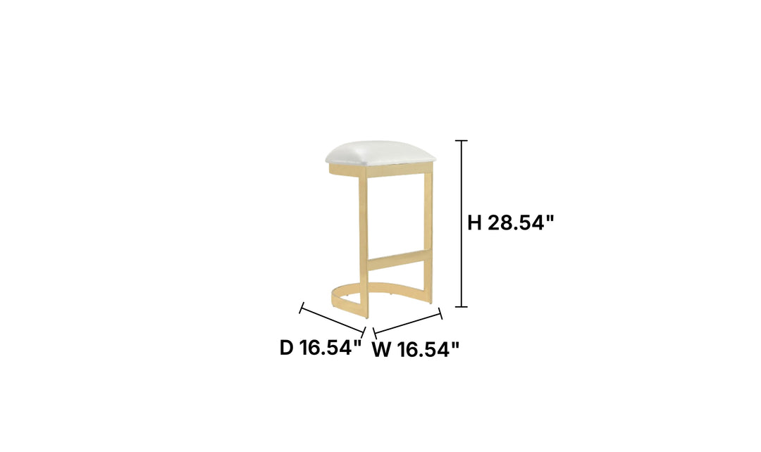 Manhattan Comfort Aura Metal Upholstered Barstool-Jennifer Furniture