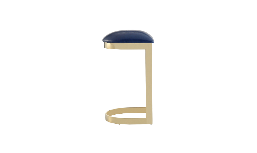Manhattan Comfort Aura Metal Upholstered Barstool-Jennifer Furniture