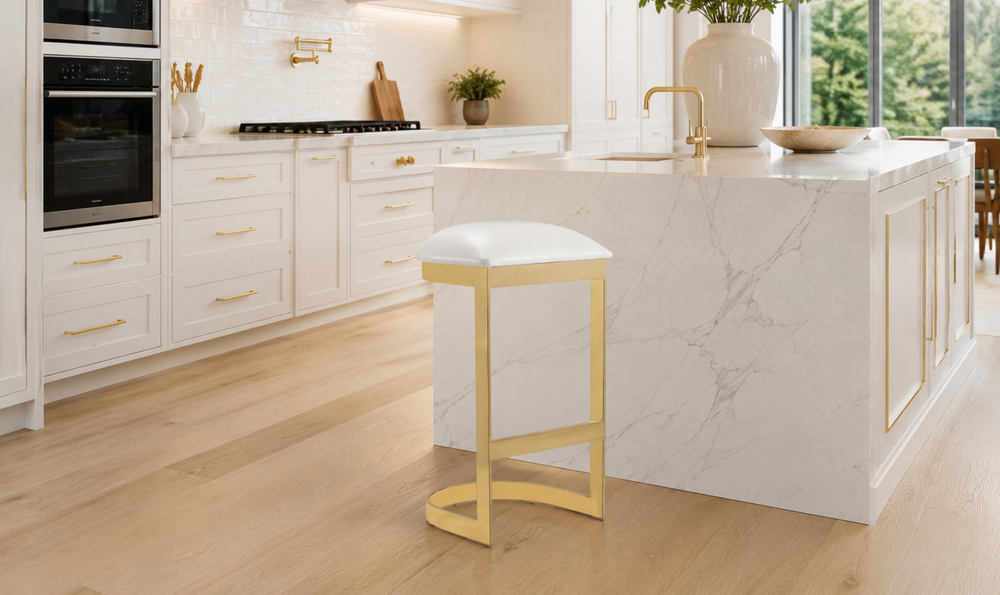 Manhattan Comfort Aura Metal Upholstered Barstool-Jennifer Furniture