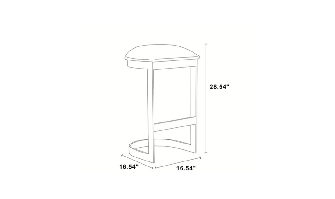 Manhattan Comfort Aura Metal Upholstered Barstool-Jennifer Furniture