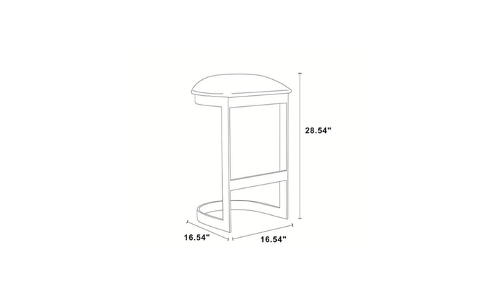 Manhattan Comfort Aura Metal Upholstered Barstool-Jennifer Furniture