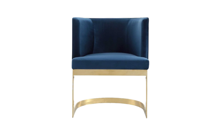 Manhattan Comfort Aura Velvet Metal Dining Chair-Jennifer Furniture