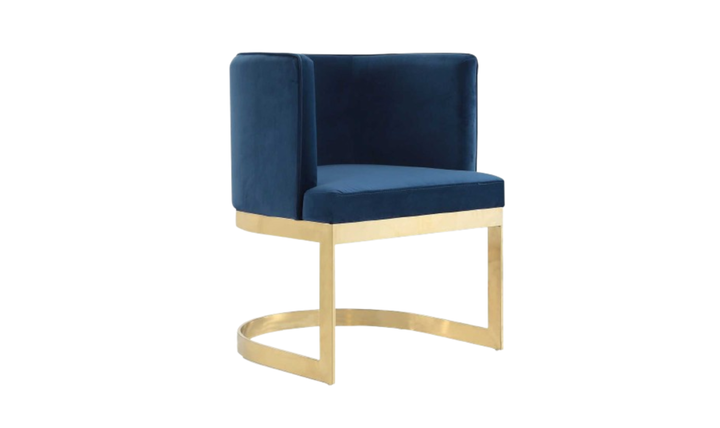 Manhattan Comfort Aura Velvet Metal Dining Chair-Jennifer Furniture