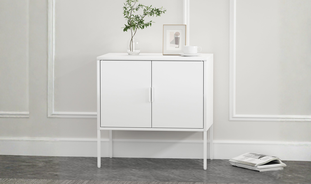 Manhattan Comfort Ava Metal Accent Cabinet With Adjustable Shelves