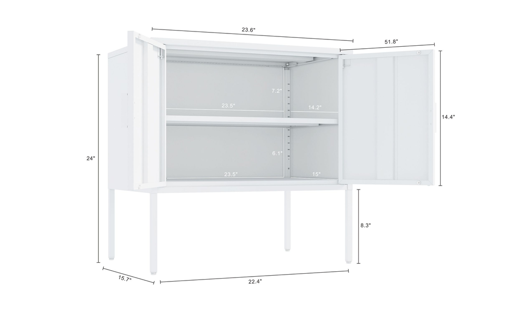 Manhattan Comfort Ava Metal Accent Cabinet With Adjustable Shelves