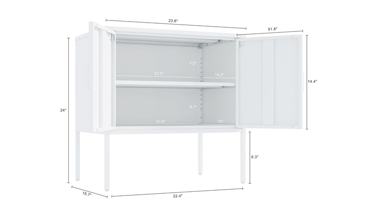 Manhattan Comfort Ava Metal Accent Cabinet With Adjustable Shelves