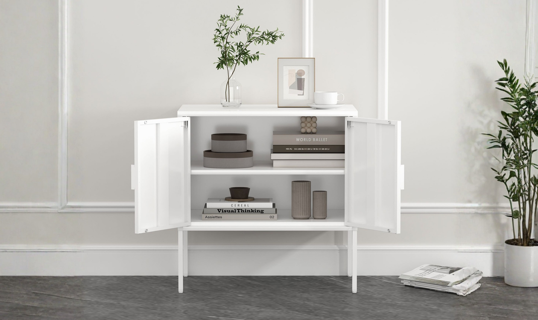 Manhattan Comfort Ava Metal Accent Cabinet With Adjustable Shelves