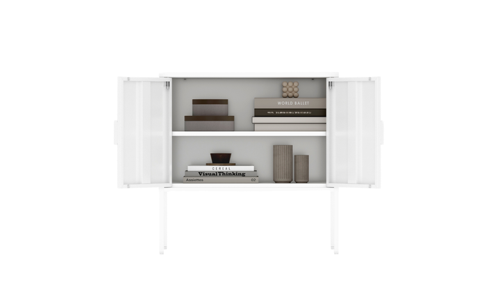 Manhattan Comfort Ava Metal Accent Cabinet With Adjustable Shelves