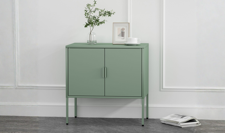 Manhattan Comfort Ava Metal Accent Cabinet With Adjustable Shelves