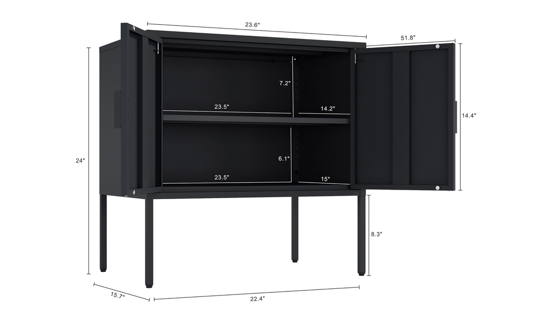 Manhattan Comfort Ava Metal Accent Cabinet With Adjustable Shelves