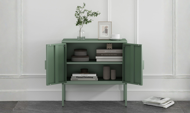 Manhattan Comfort Ava Metal Accent Cabinet With Adjustable Shelves