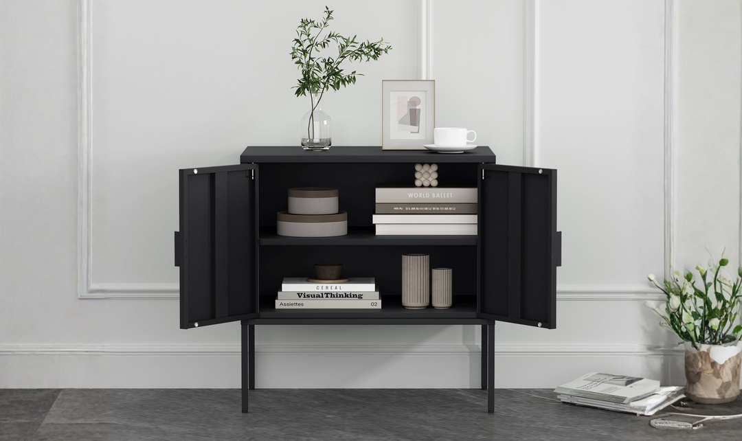 Manhattan Comfort Ava Metal Accent Cabinet With Adjustable Shelves