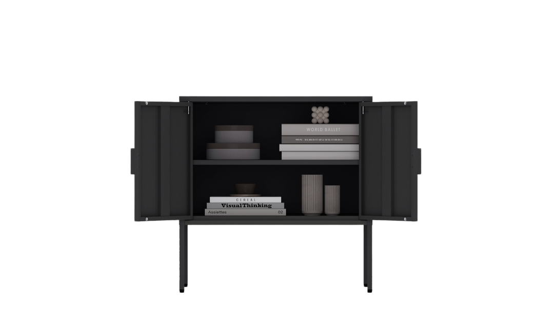 Manhattan Comfort Ava Metal Accent Cabinet With Adjustable Shelves