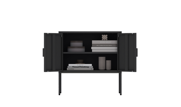 Manhattan Comfort Ava Metal Accent Cabinet With Adjustable Shelves