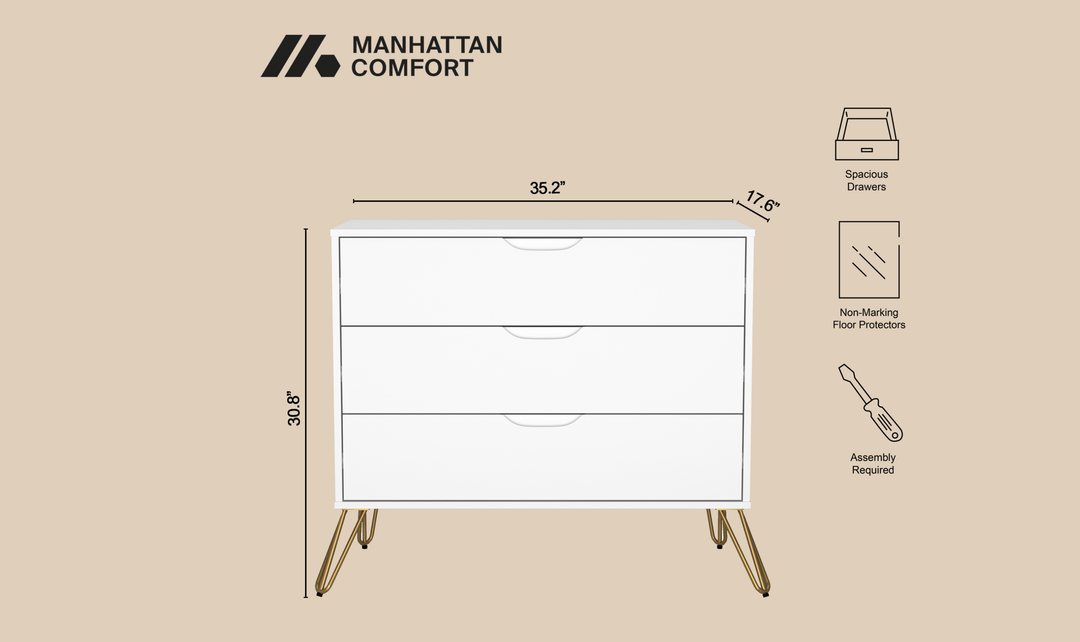 Manhattan Comfort Avira Wooden Dresser With Three-Drawer-jennifer
