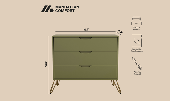 Manhattan Comfort Avira Wooden Dresser With Three-Drawer-jennifer