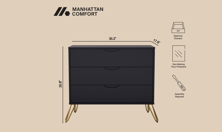 Manhattan Comfort Avira Wooden Dresser With Three-Drawer-jennifer