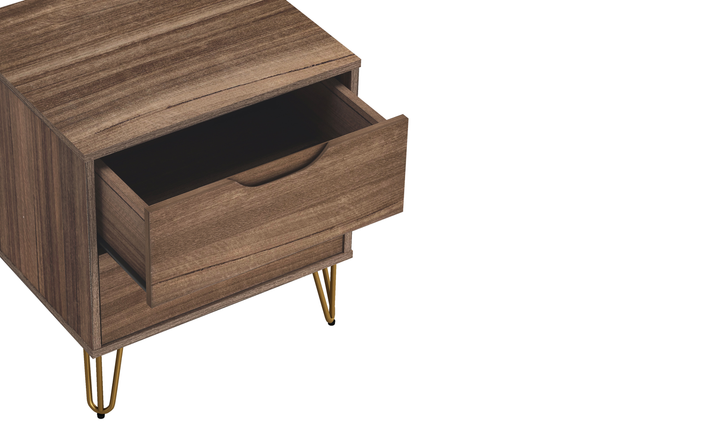 Manhattan Comfort Avira Wooden Nightstand With Two-Drawer - Jennifer Furniture