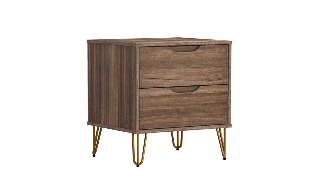 Manhattan Comfort Avira Wooden Nightstand With Two-Drawer