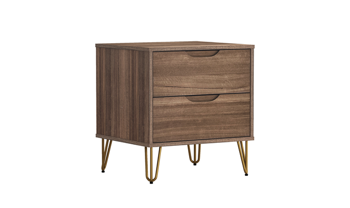 Manhattan Comfort Avira Wooden Nightstand With Two-Drawer