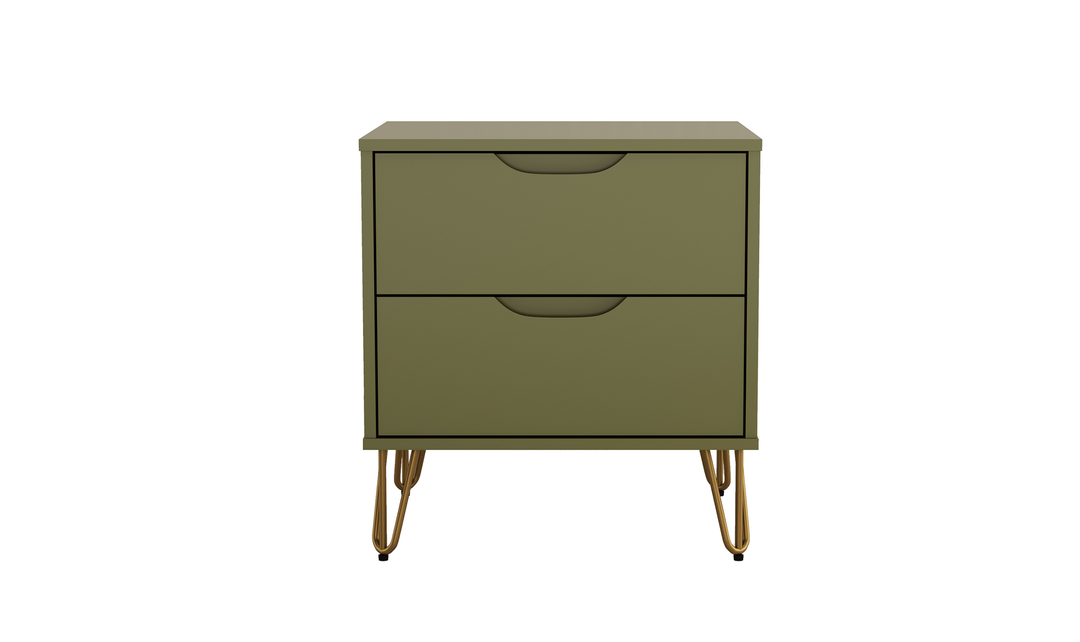 Manhattan Comfort Avira Wooden Nightstand With Two-Drawer