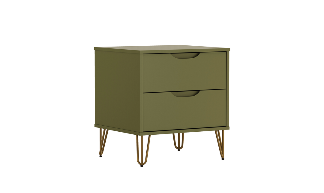 Manhattan Comfort Avira Wooden Nightstand With Two-Drawer