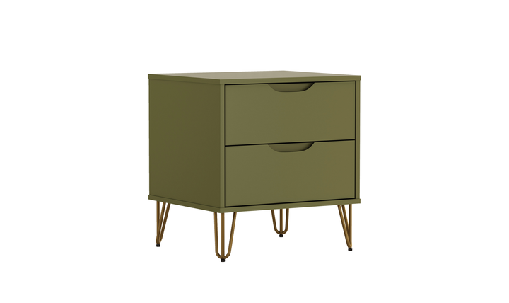 Manhattan Comfort Avira Wooden Nightstand With Two-Drawer