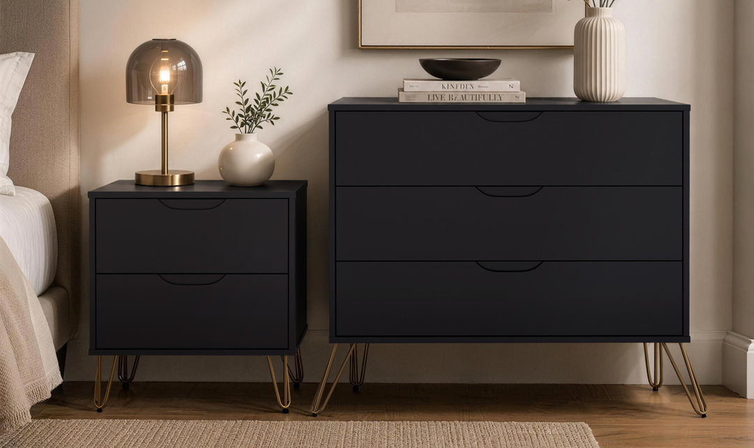 Manhattan Comfort Avira Wooden Nightstand With Two-Drawer - Jennifer Furniture