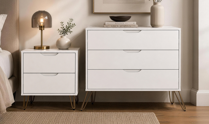Manhattan Comfort Avira Wooden Nightstand With Two-Drawer - Jennifer Furniture