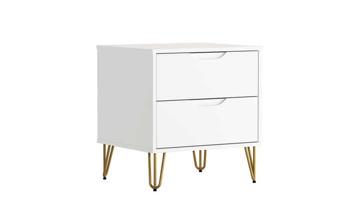 Manhattan Comfort Avira Wooden Nightstand With Two-Drawer