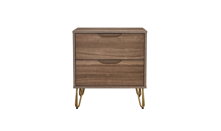 Manhattan Comfort Avira Wooden Nightstand With Two-Drawer - Jennifer Furniture