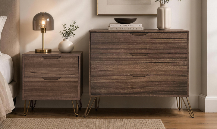 Manhattan Comfort Avira Wooden Nightstand With Two-Drawer - Jennifer Furniture